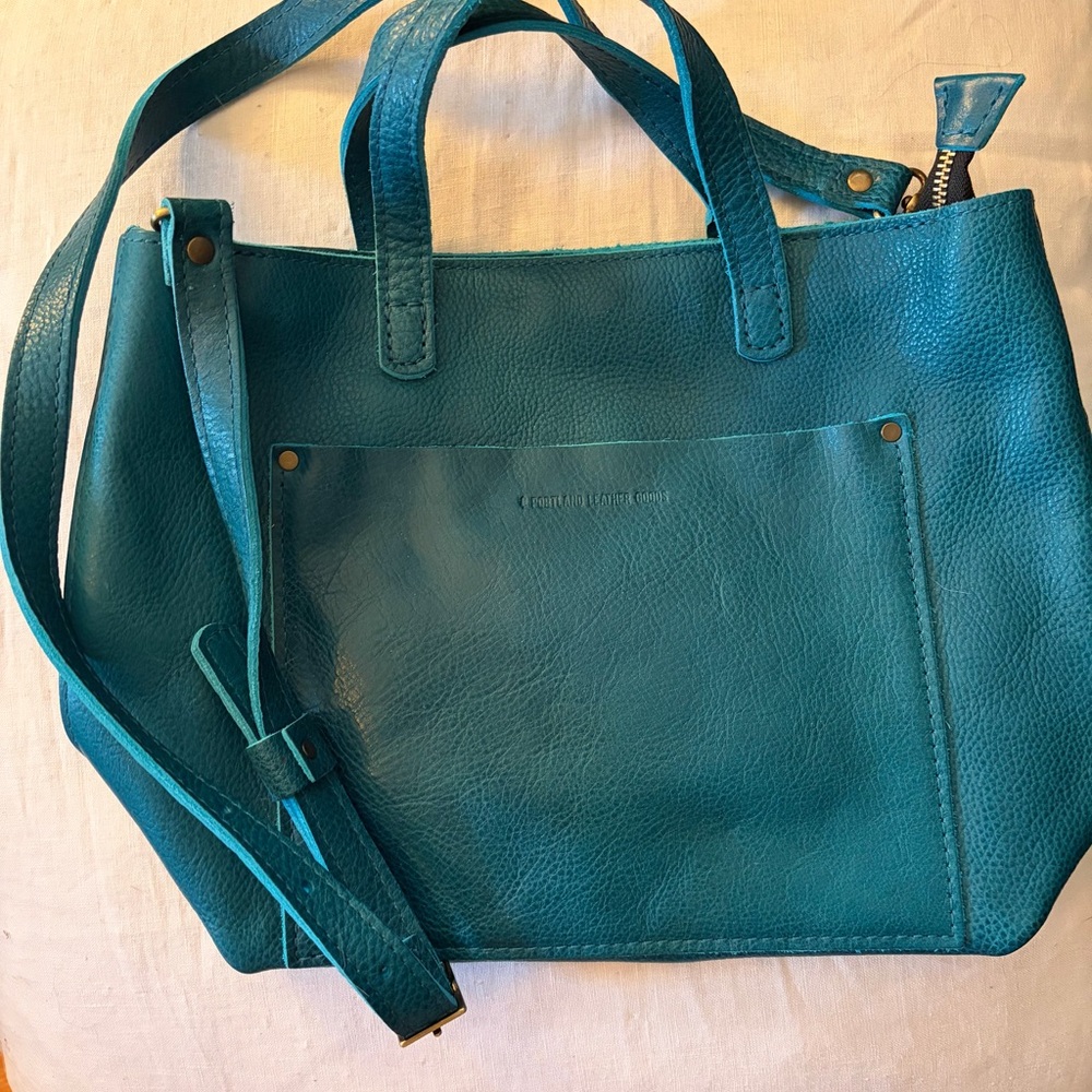 Portland Leather Goods large teal Tote Bag